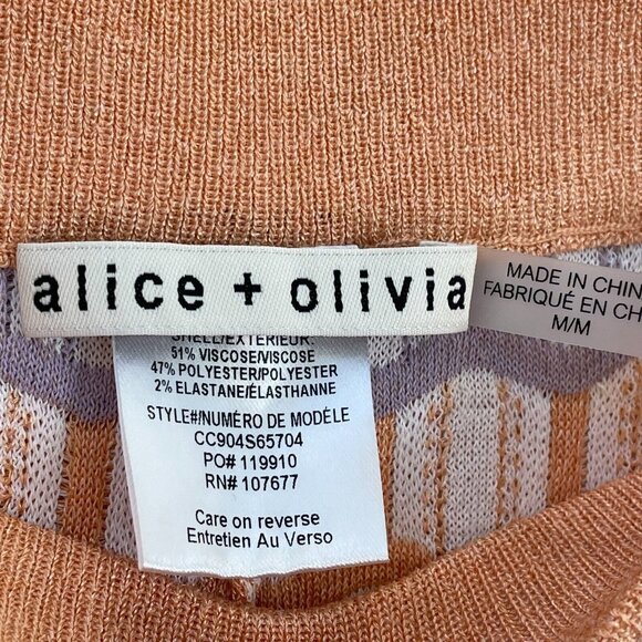 Alice + Olivia Womens Medium Basil Knit Striped Wide leg Multi Color Crop Pants - Picture 4 of 8